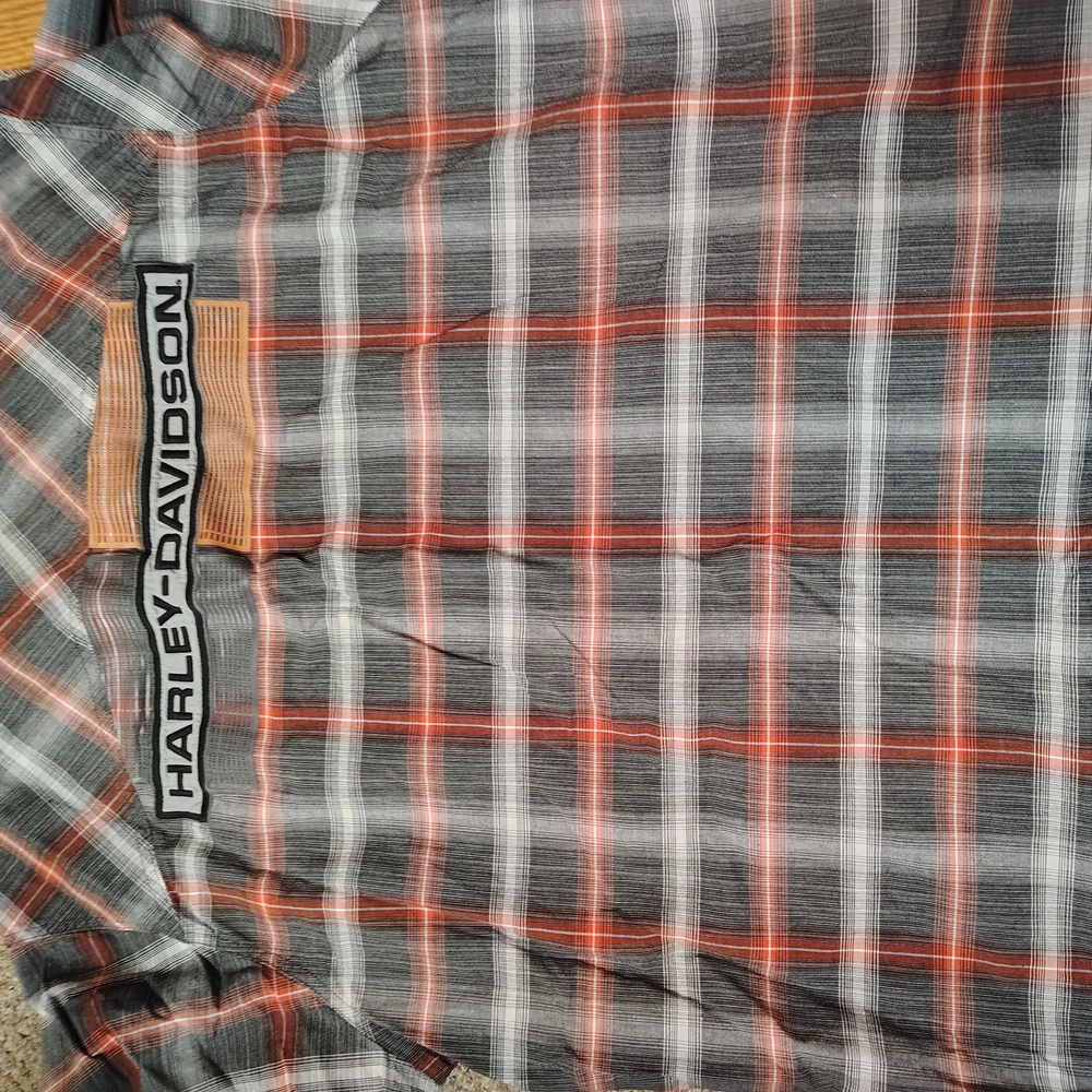 Harley-Davidson Plaid Shirt - Gray and Red